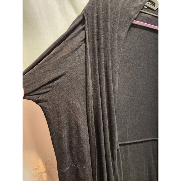 Premise Studio 0X Womens Solid Black Cardigan Duster Office  Career Lightweight - Picture 3 of 12